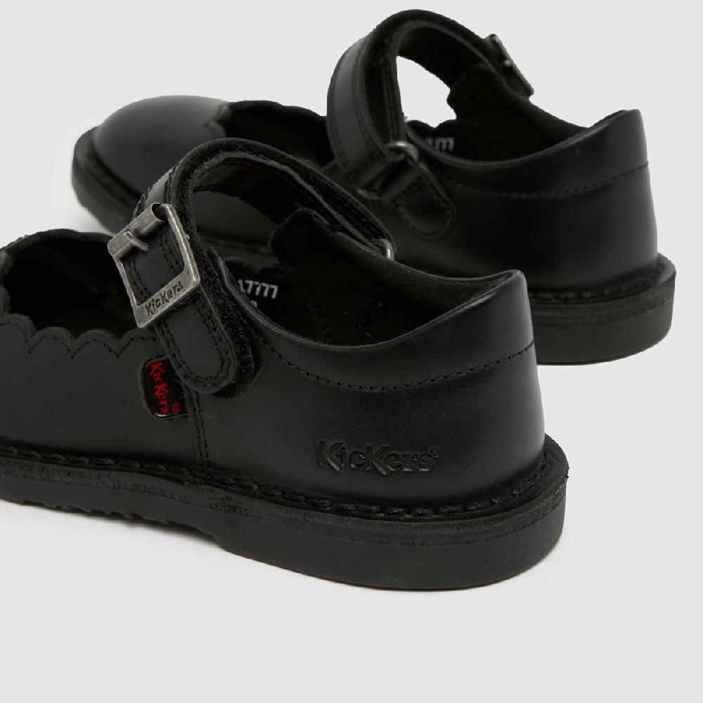 Schuh Kickers Adlar Mary Jane Scallop Girls Toddler In Black