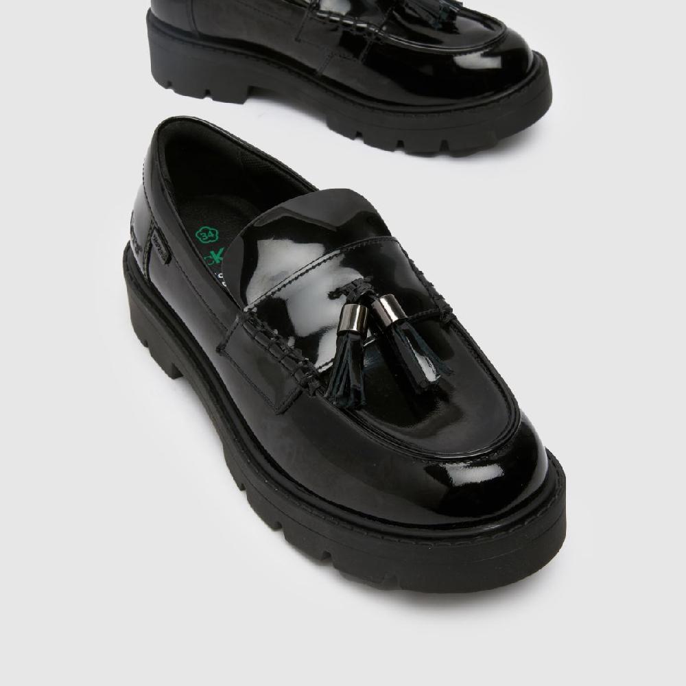 Schuh Kickers Kick Kori Tassel Loafers Girls Junior In Black