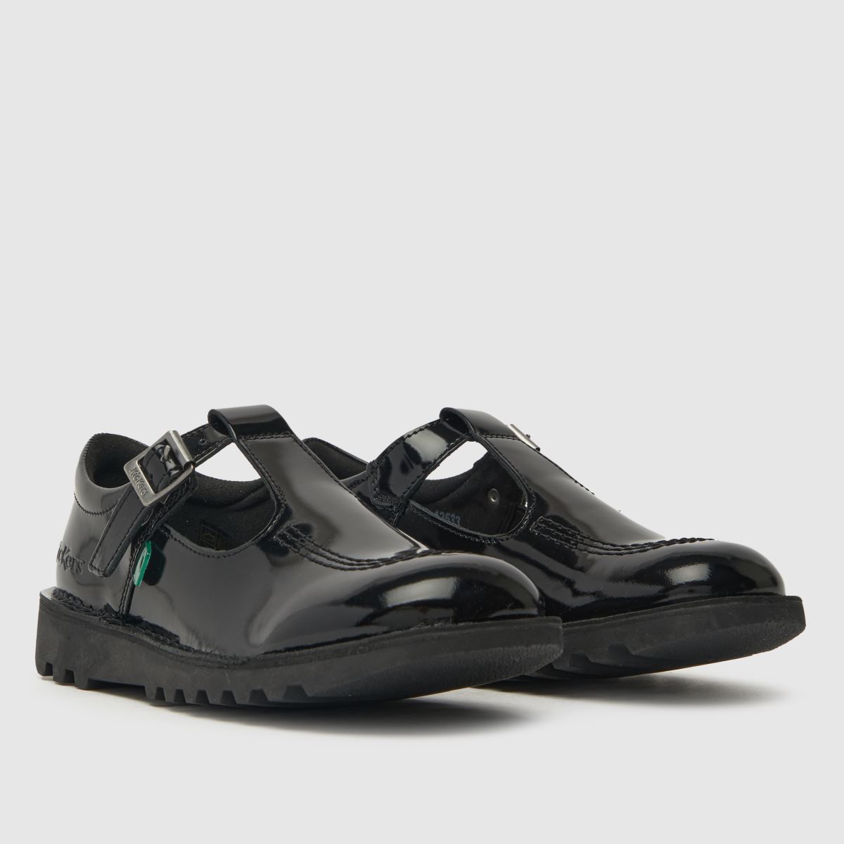 Schuh Kickers Kick T-Bar Patent Girls Youth In Black