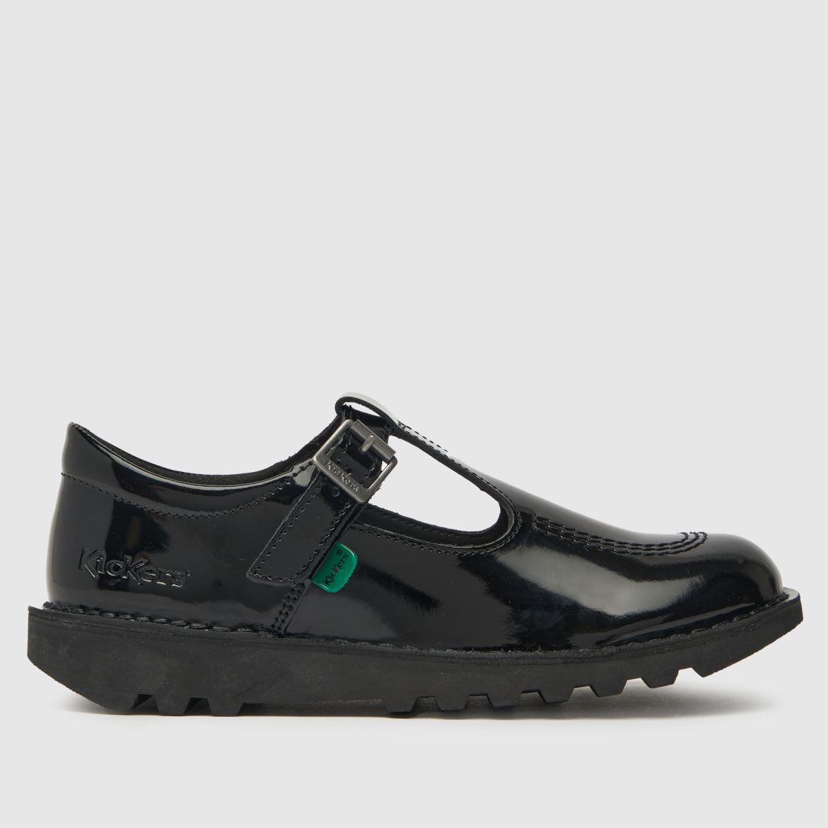 schuh Kickers Kick T-Bar Patent Girls Youth in Black