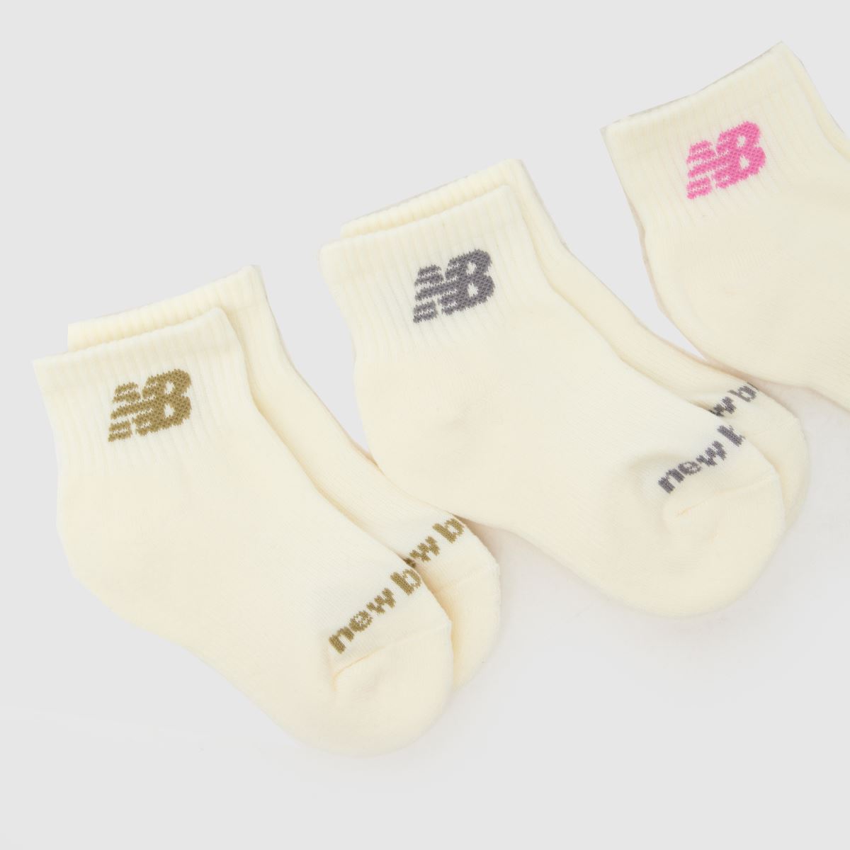 Schuh New Balance Kids Ankle Knit Logo Socks 3PK In Multi