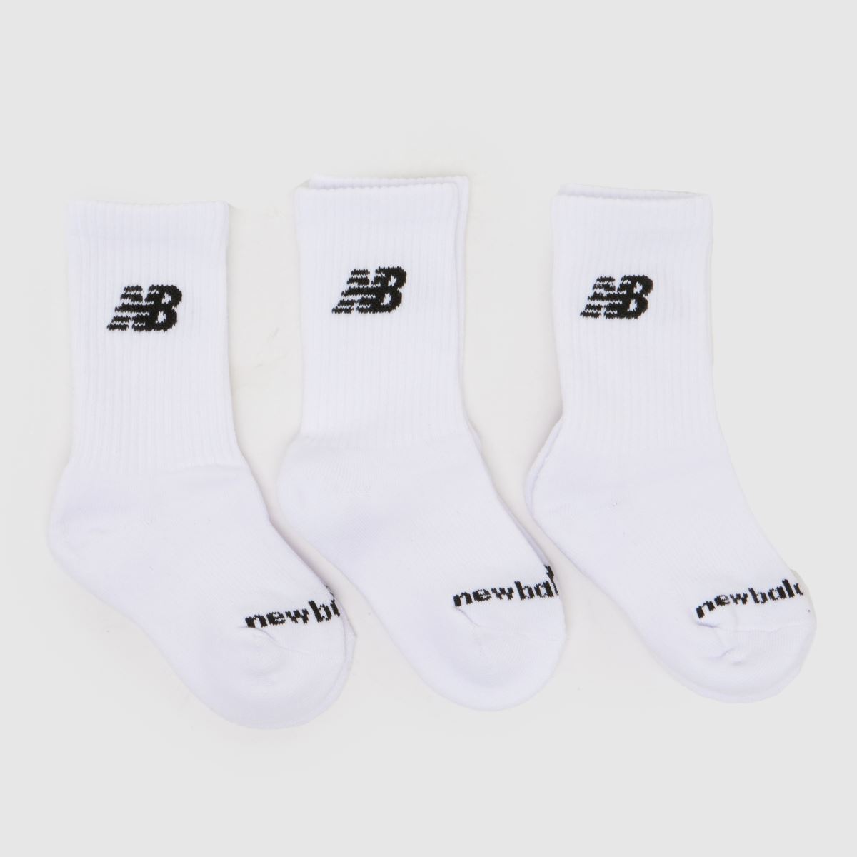 schuh New Balance Kids Crew Socks 3 Pack in White Multi