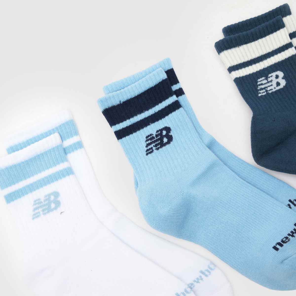 Schuh New Balance Kids Striped Midcalf Sock 3 Pk In Multi