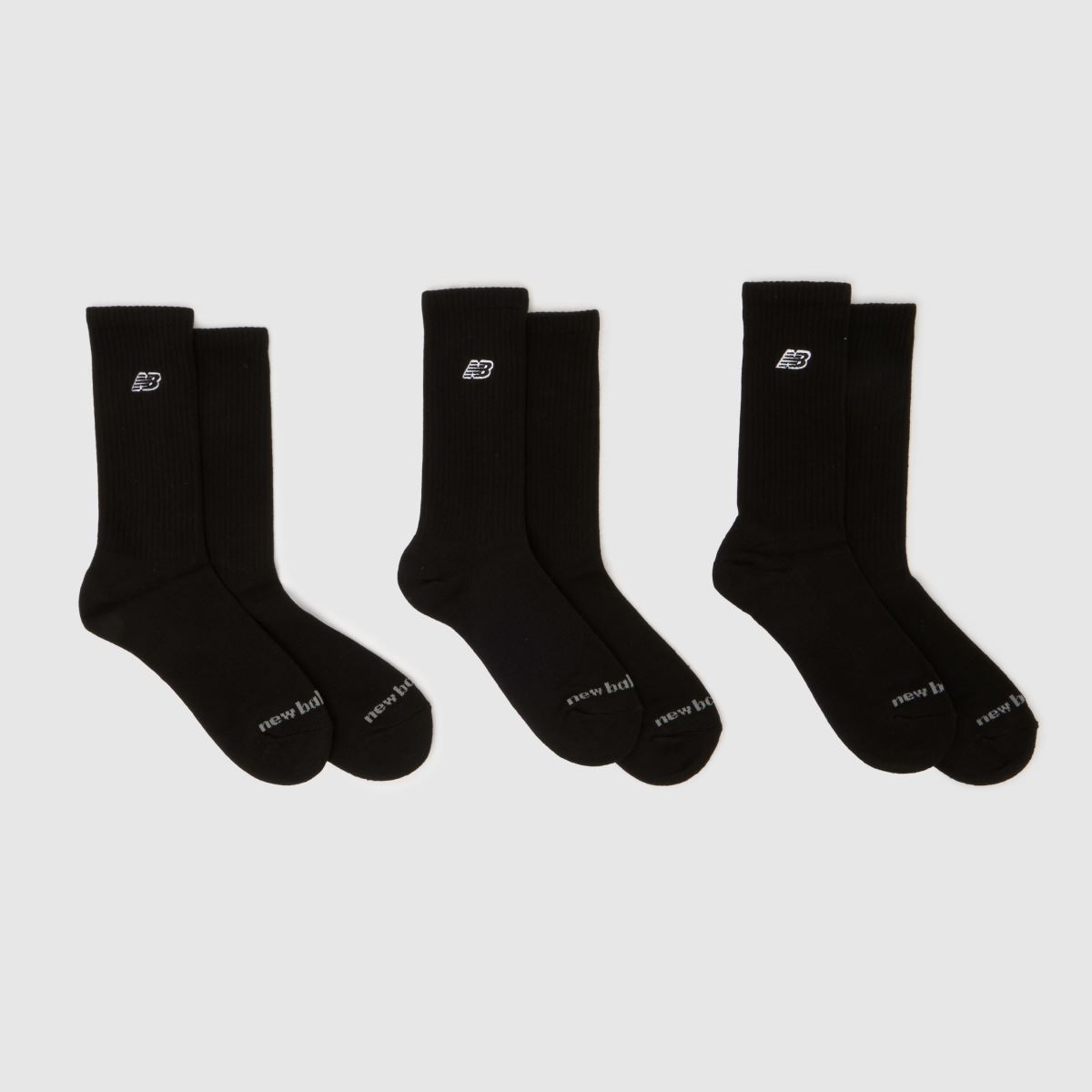 schuh New Balance Patch Logo Crew Socks 3 Pack in Black