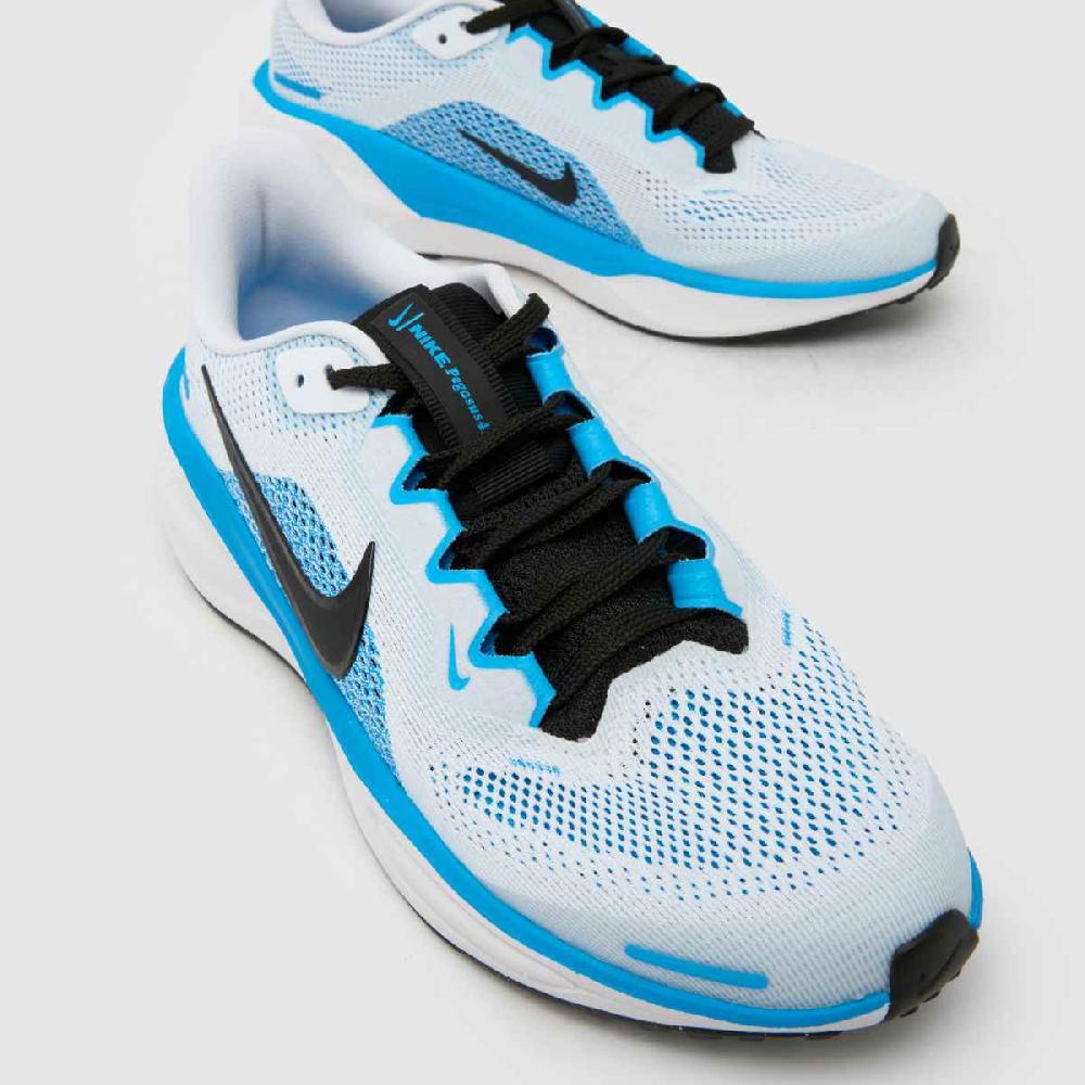 Schuh Nike Air Zoom Pegasus 41 Boys Youth In White & Pl Blue