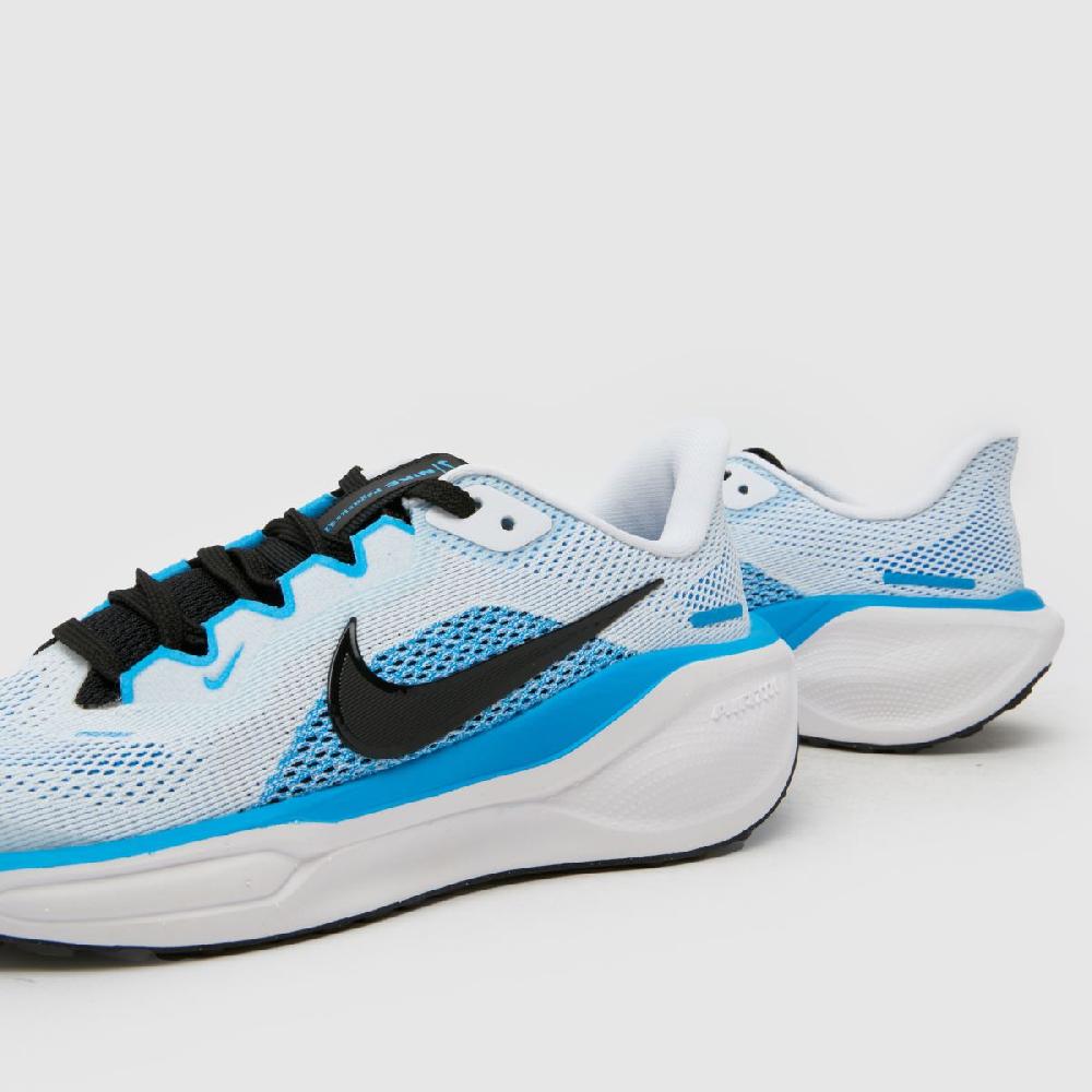 Schuh Nike Air Zoom Pegasus 41 Boys Youth In White & Pl Blue