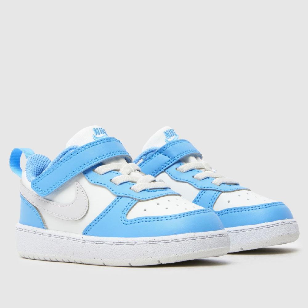Schuh Nike Court Borough Low Boys Toddler In White & Pl Blue
