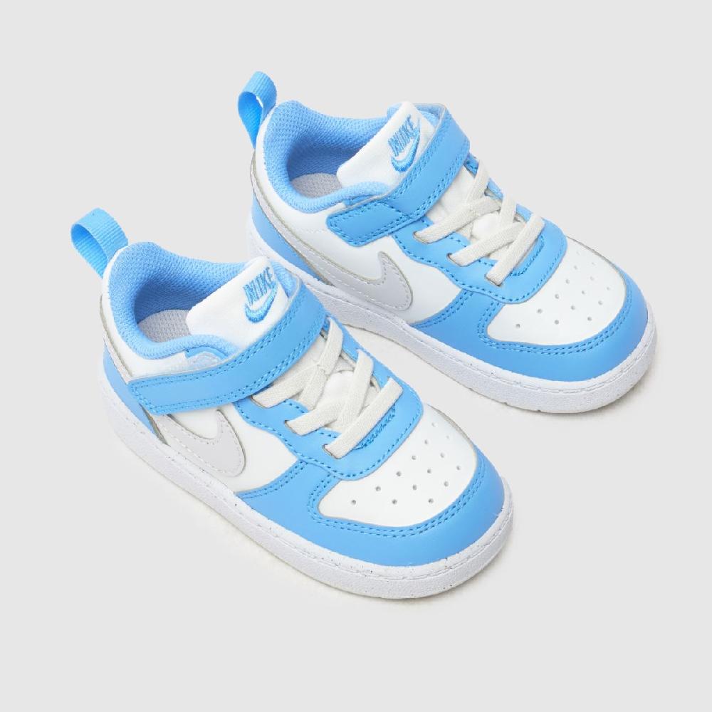 Schuh Nike Court Borough Low Boys Toddler In White & Pl Blue
