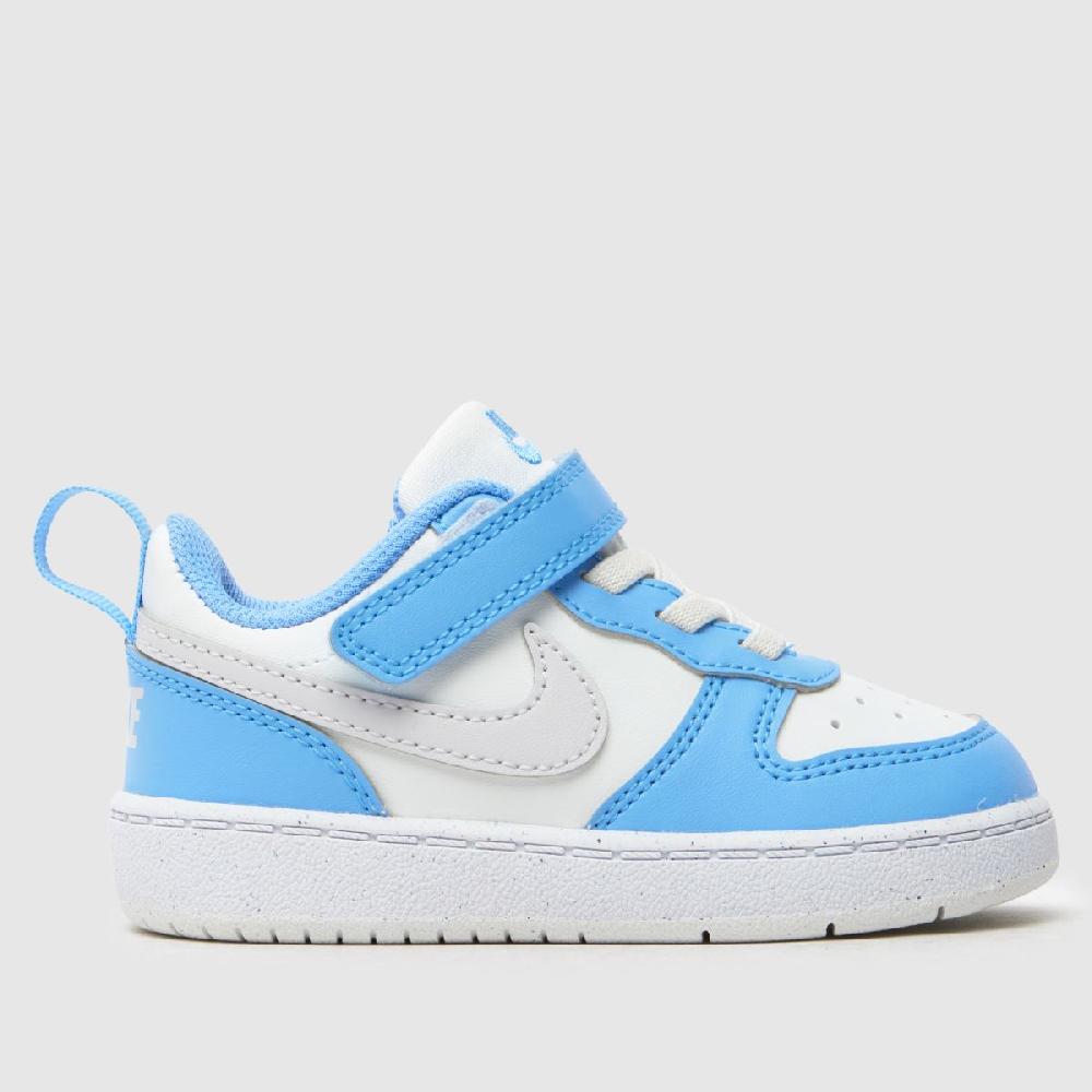 schuh Nike Court Borough Low Boys Toddler in White & Pl Blue