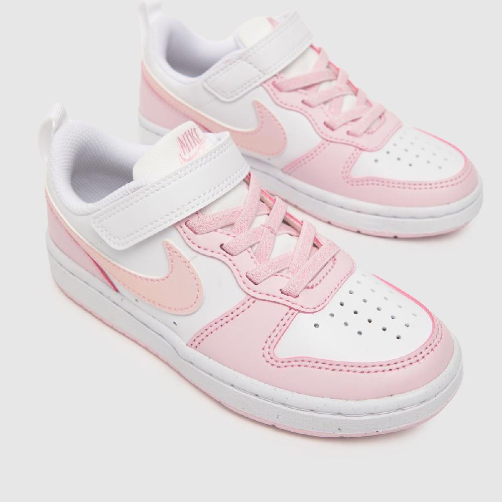 Schuh Nike Court Borough Low Girls Junior In White & Pink