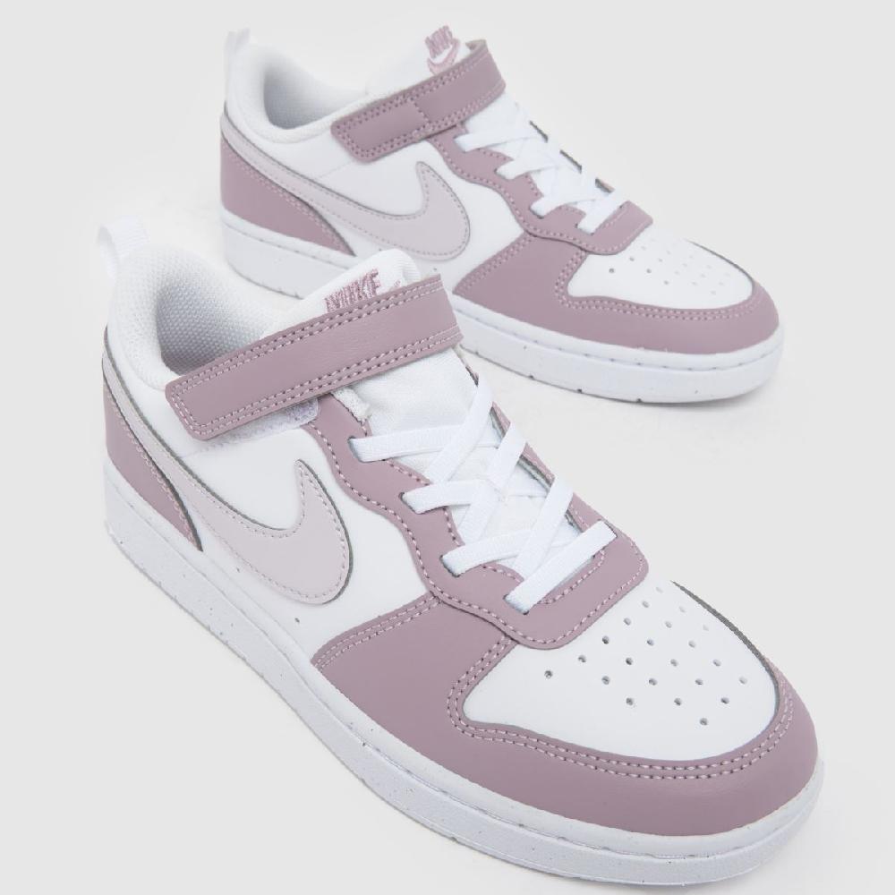 Schuh Nike Court Borough Low Girls Junior In White & Purple
