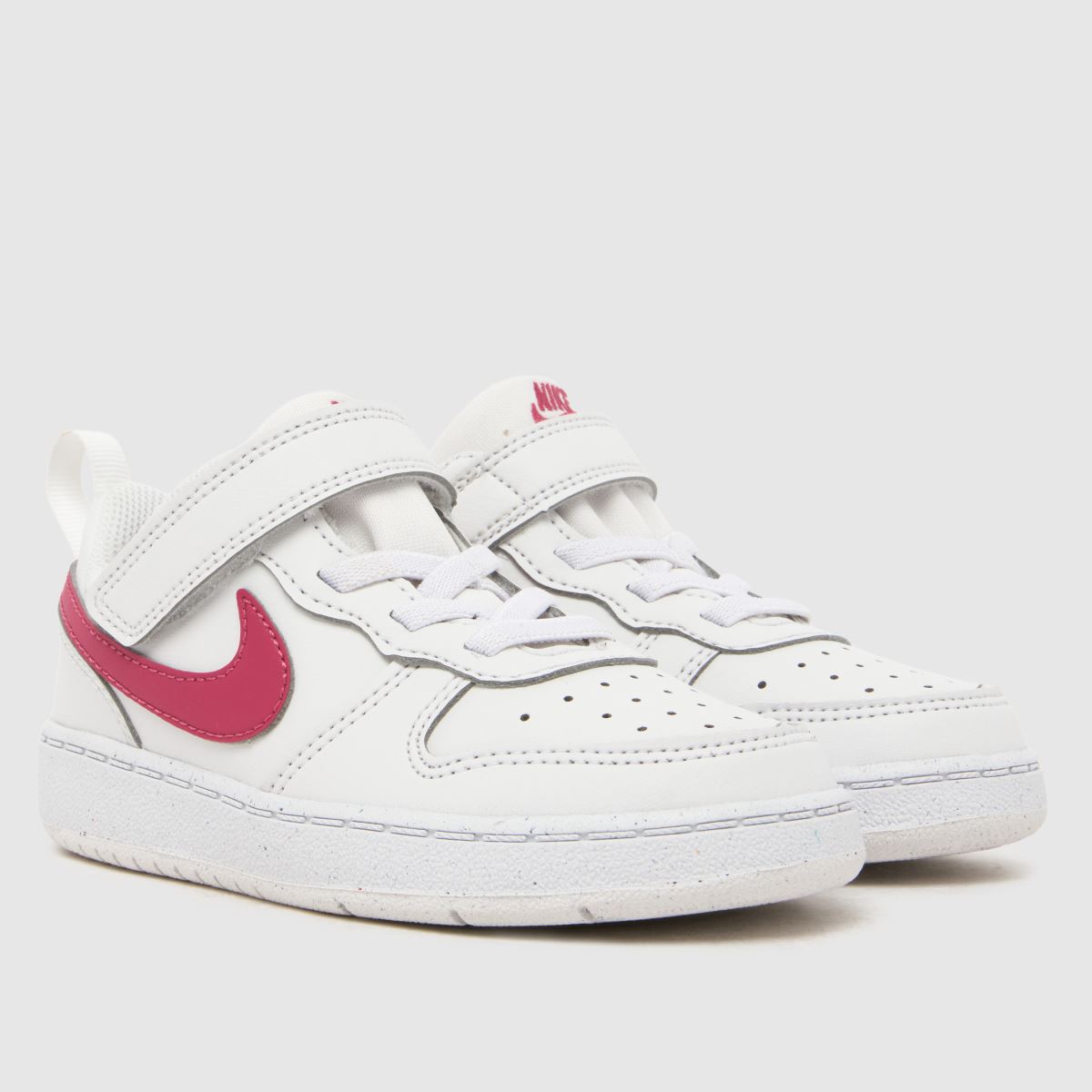 Schuh Nike Court Borough Low Girls Toddler In White & Burgundy
