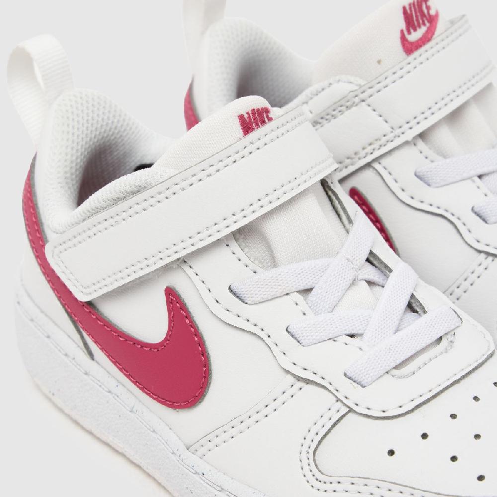 Schuh Nike Court Borough Low Girls Toddler In White & Burgundy