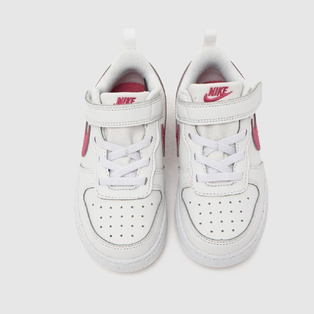 Schuh Nike Court Borough Low Girls Toddler In White & Burgundy