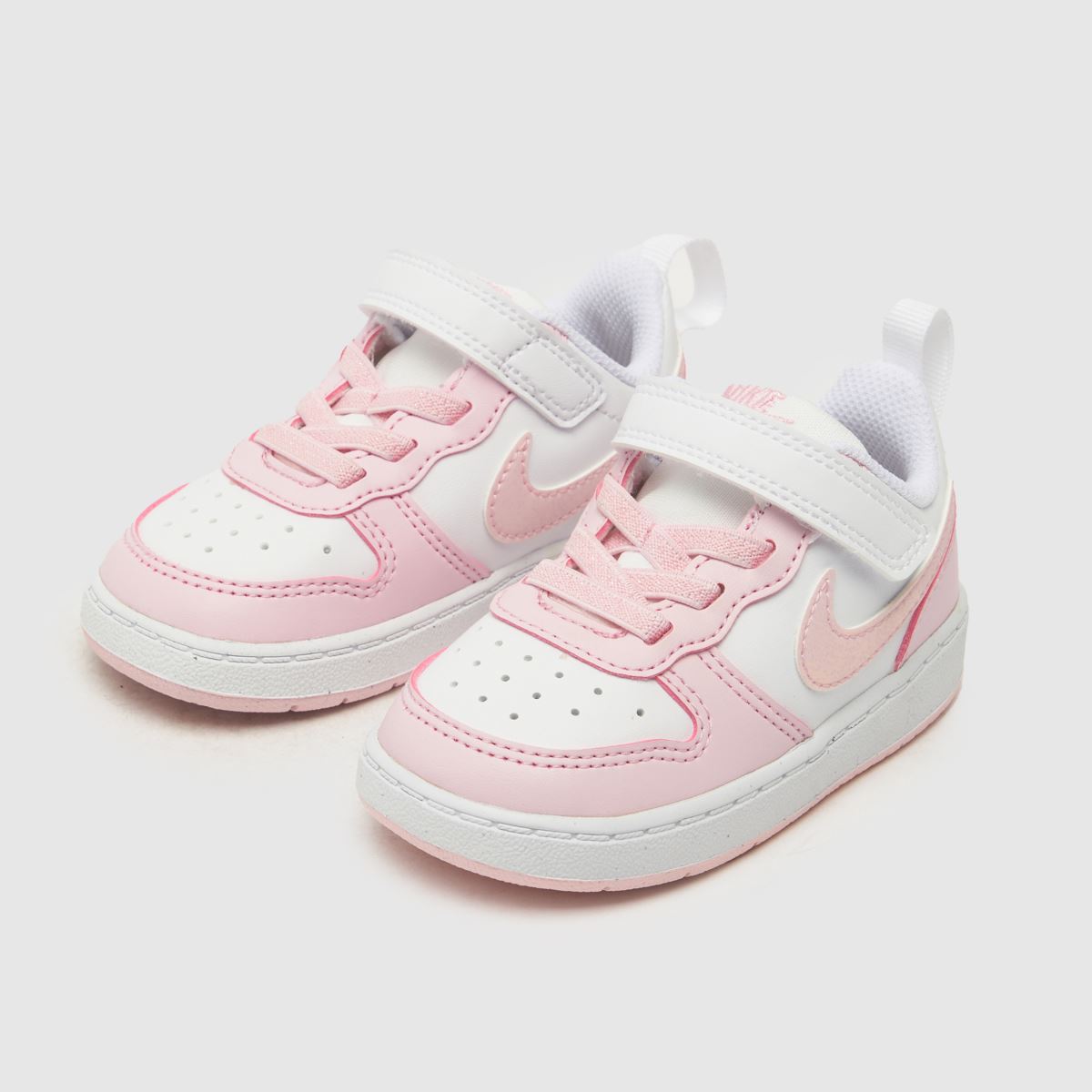 Schuh Nike Court Borough Low Girls Toddler In White & Pink