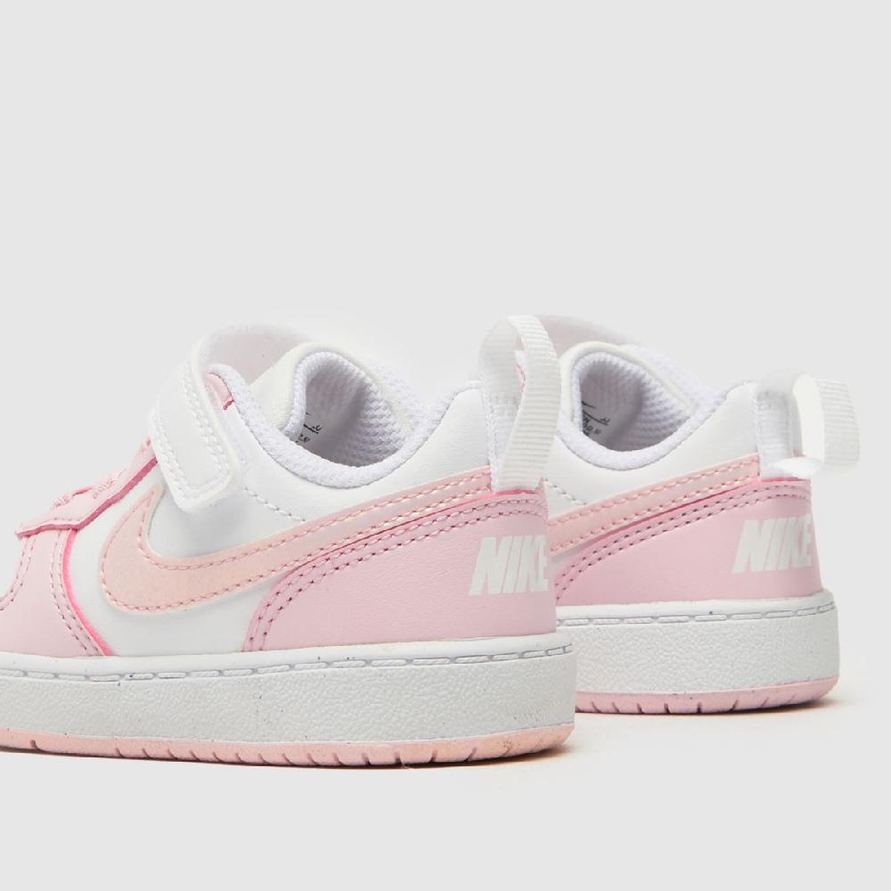 Schuh Nike Court Borough Low Girls Toddler In White & Pink