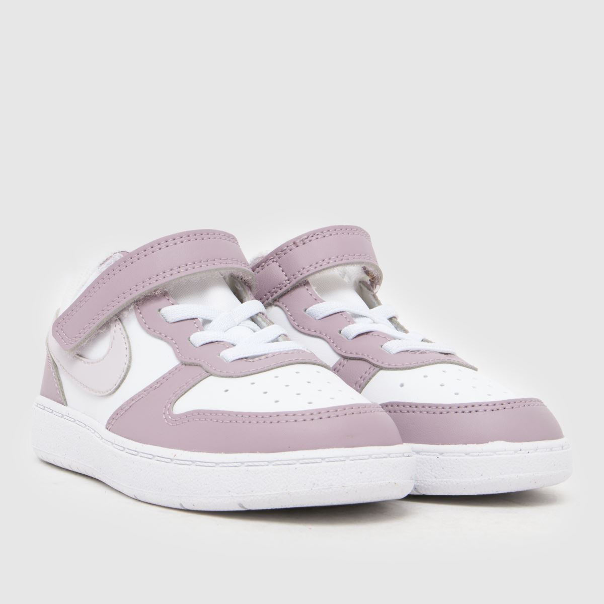Schuh Nike Court Borough Low Girls Toddler In White & Purple