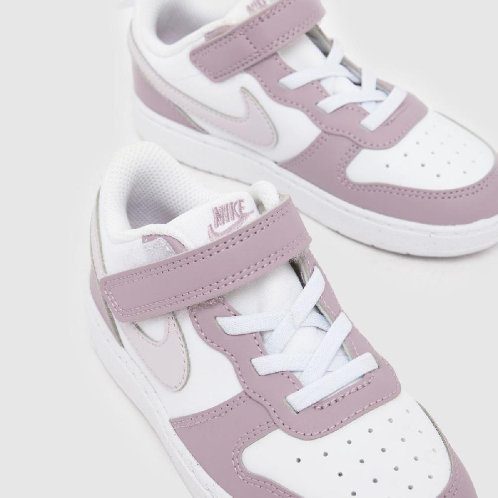 Schuh Nike Court Borough Low Girls Toddler In White & Purple