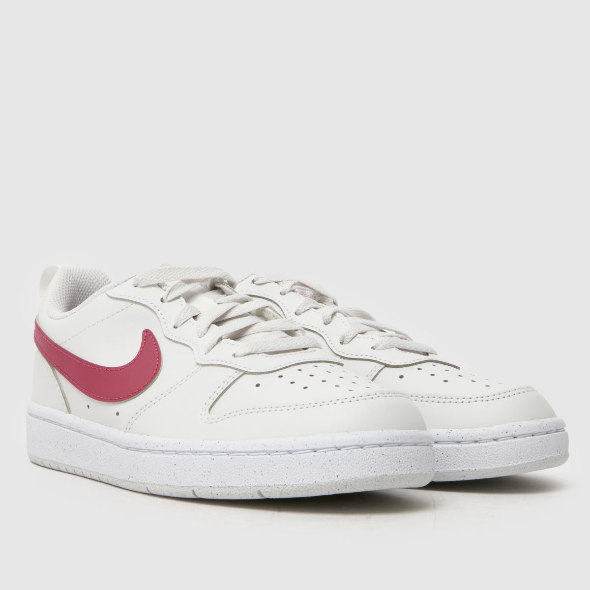 Schuh Nike Court Borough Low Girls Youth In White & Burgundy