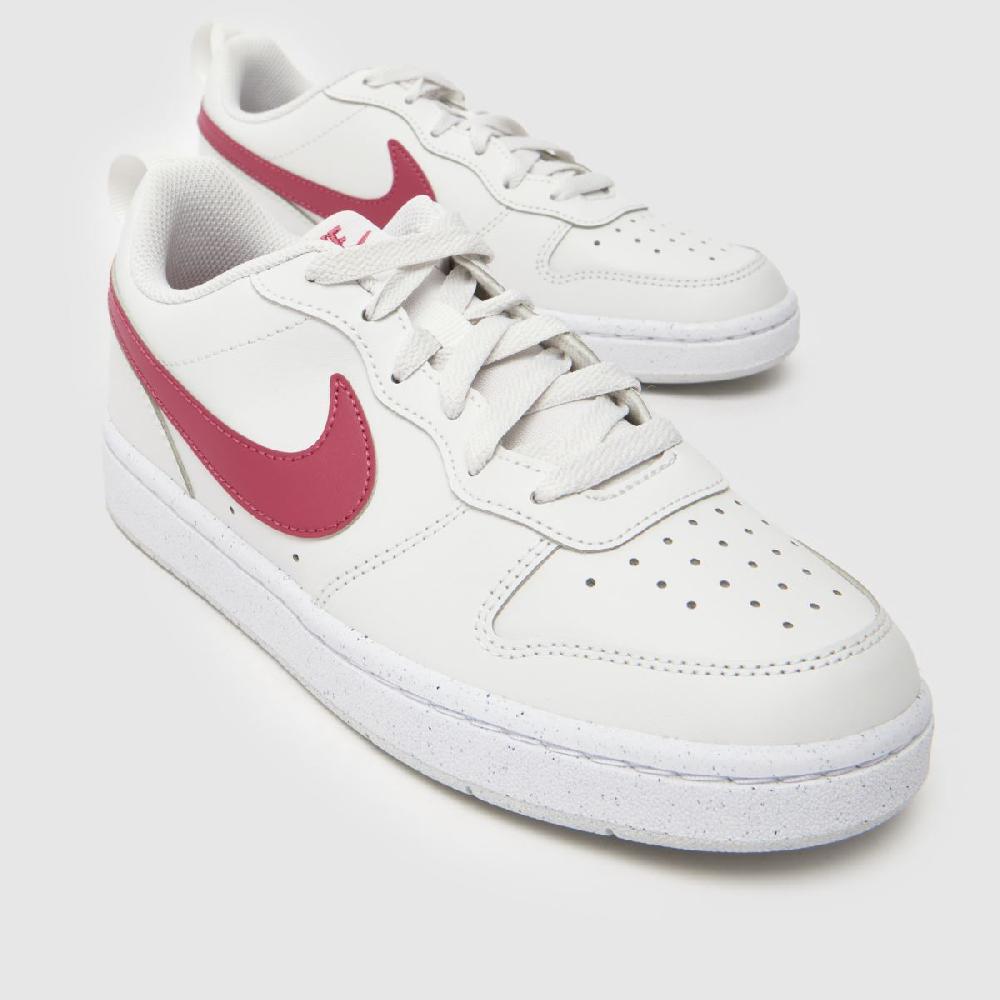 Schuh Nike Court Borough Low Girls Youth In White & Burgundy