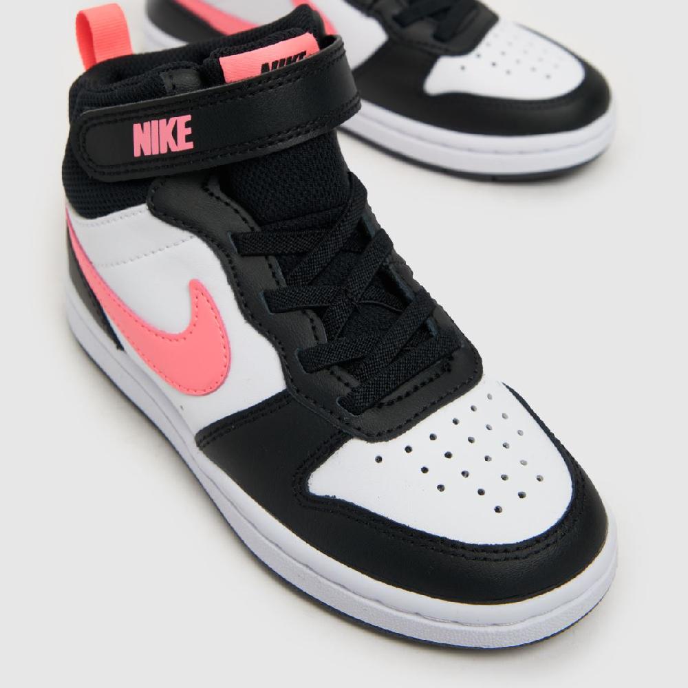 Schuh Nike Court Borough Mid 2 Girls Junior In White & Black