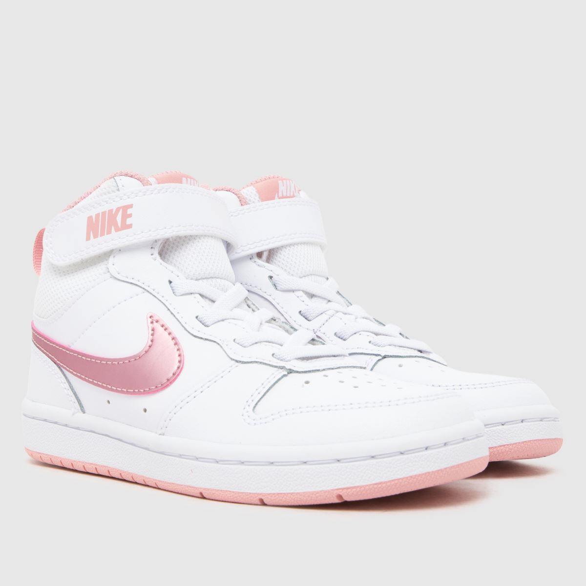 Schuh Nike Court Borough Mid 2 Girls Junior In White & Pink