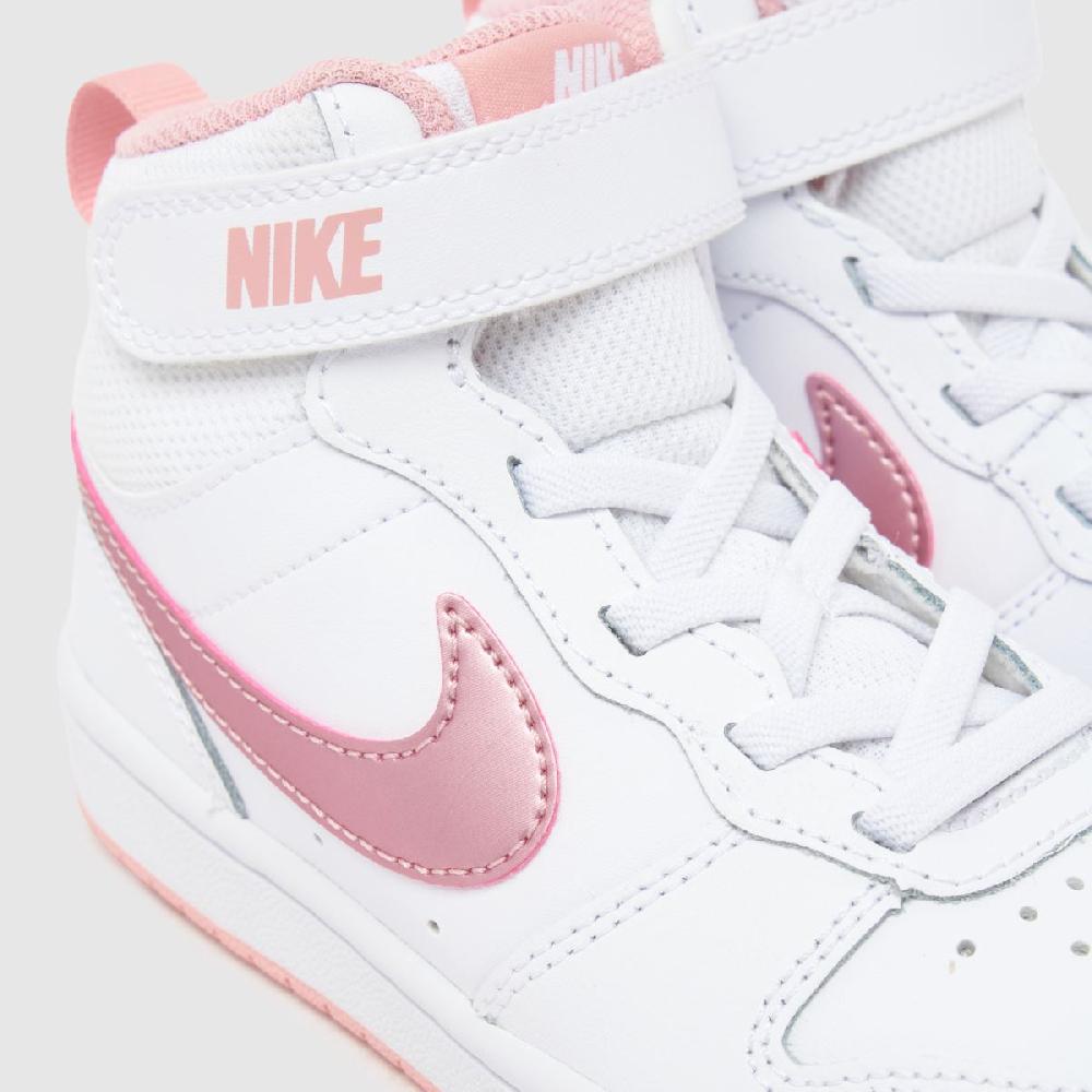 Schuh Nike Court Borough Mid 2 Girls Junior In White & Pink