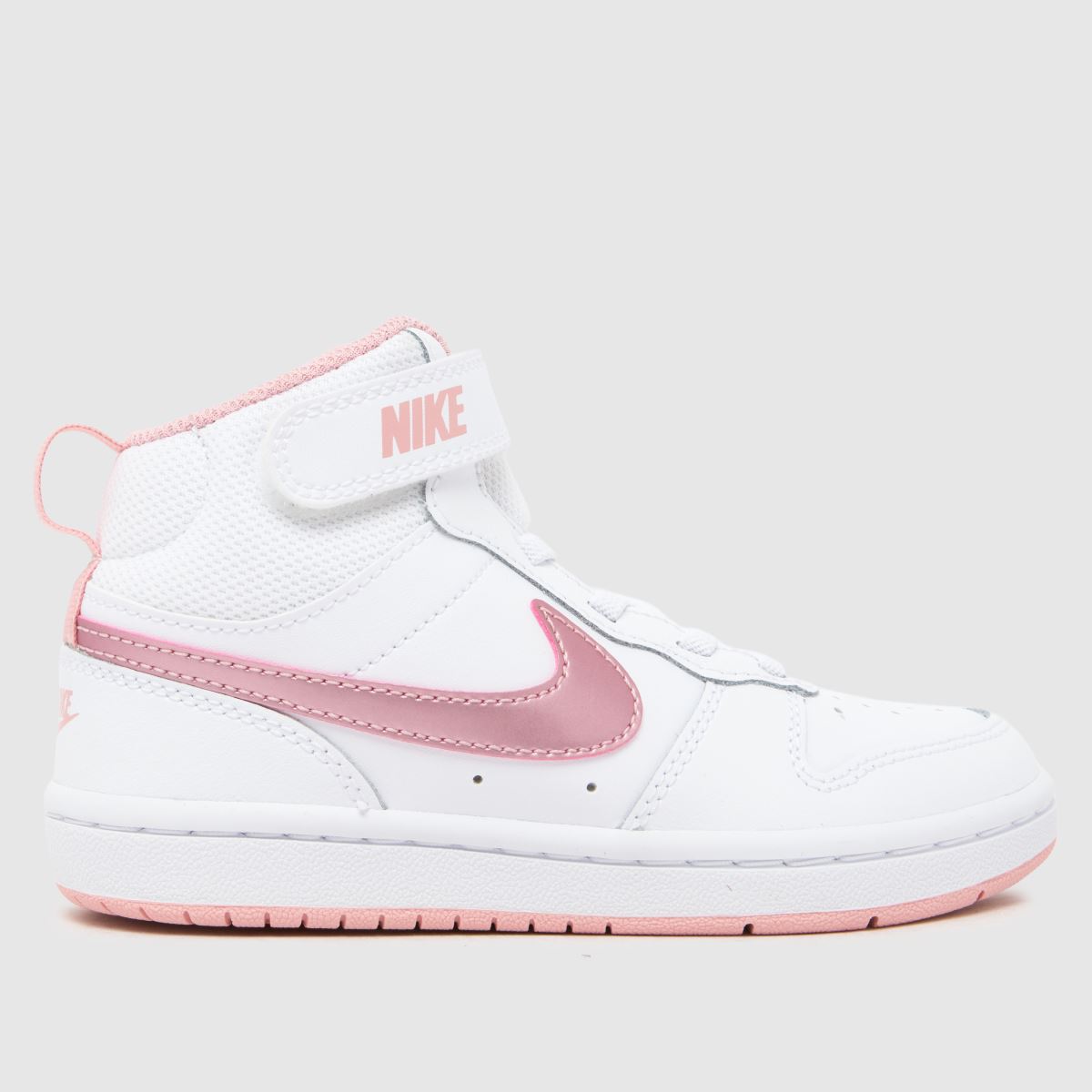 schuh Nike Court Borough Mid 2 Girls Junior in White & Pink