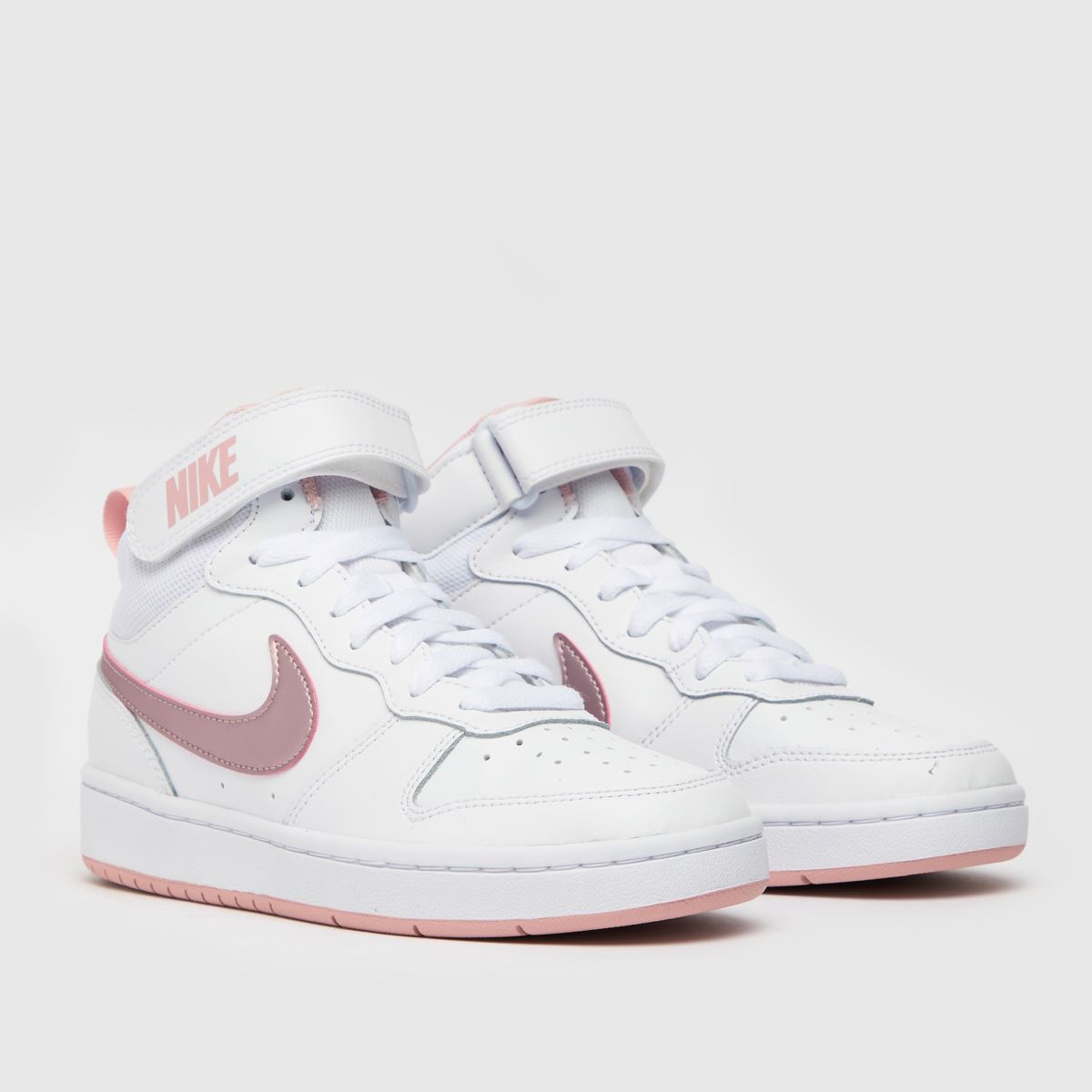 Schuh Nike Court Borough Mid 2 Girls Youth In White & Pink