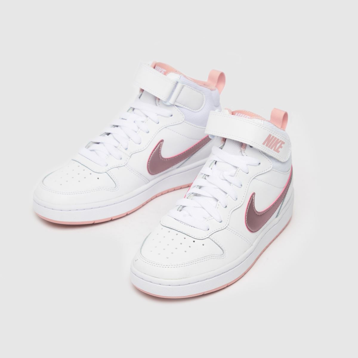 Schuh Nike Court Borough Mid 2 Girls Youth In White & Pink