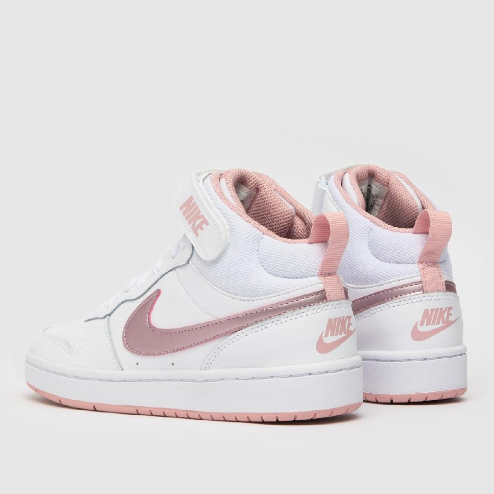 Schuh Nike Court Borough Mid 2 Girls Youth In White & Pink