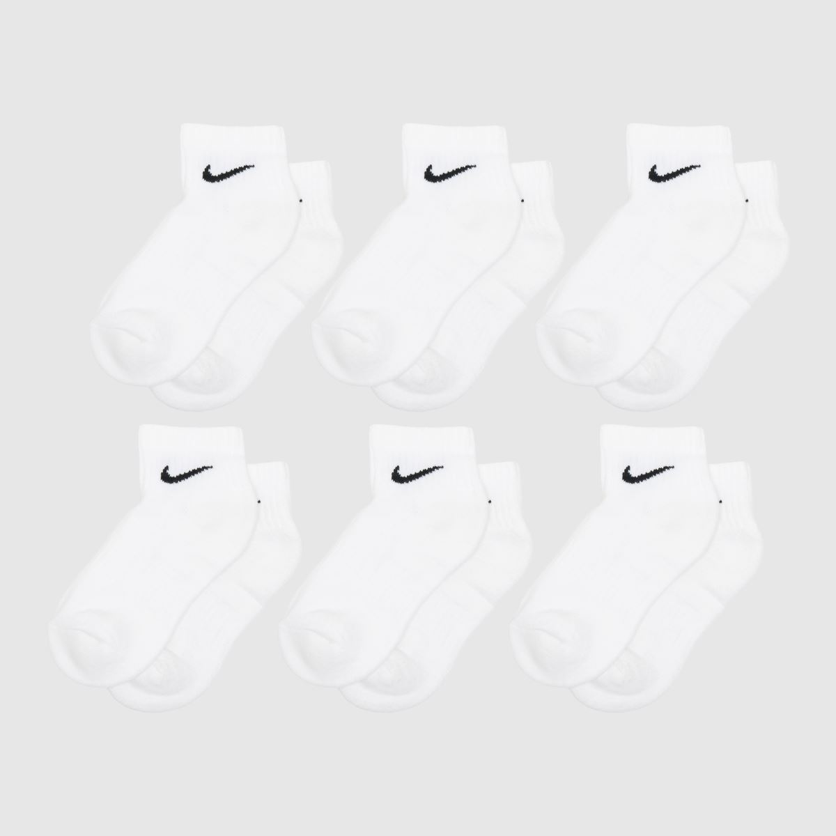 schuh Nike Everyday Ankle Socks 6 Pack in White & Black