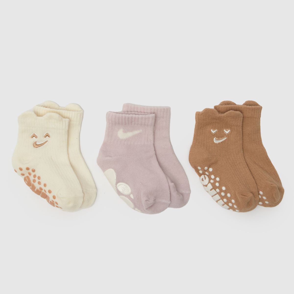 schuh Nike Infant Cozy Ribbed Socks 3 Pk in Brown Multi