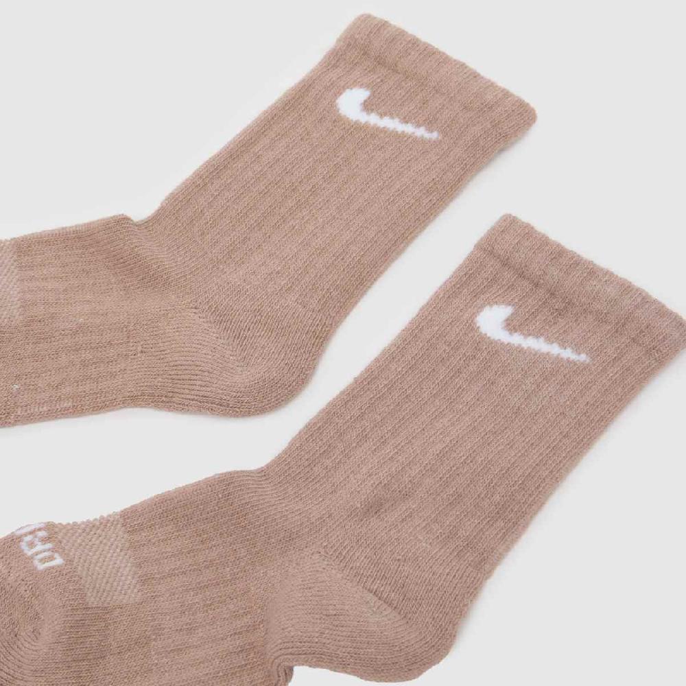 Schuh Nike Kids Basic Crew Socks 6 Pack In Beige Multi