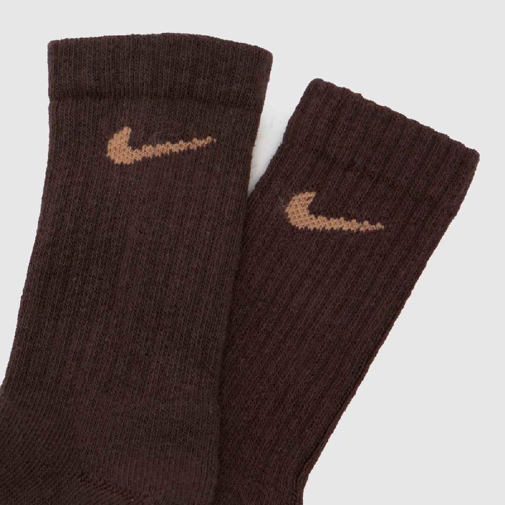 Schuh Nike Kids Basic Crew Socks 6 Pack In Beige Multi