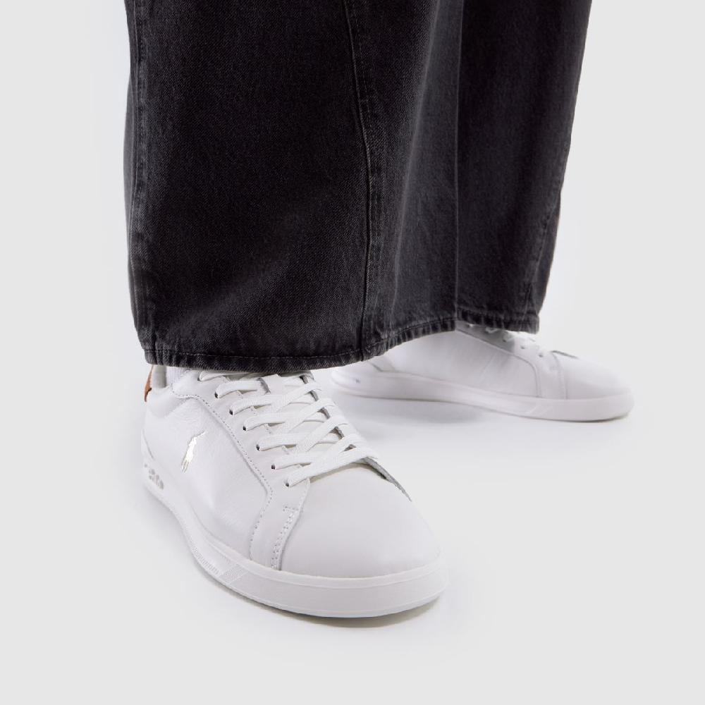 Schuh Polo Ralph Lauren Heritage Court In White & Brown