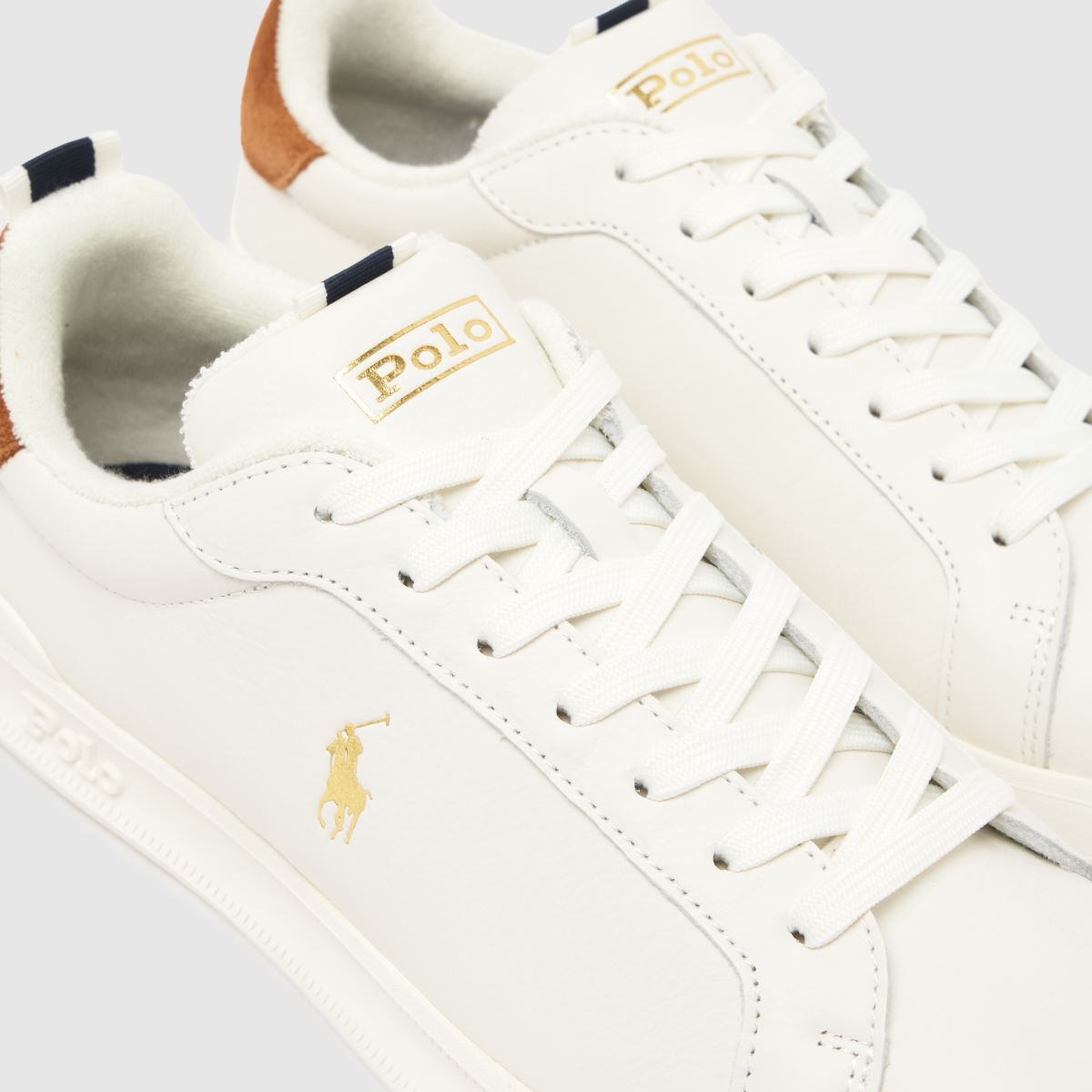 Schuh Polo Ralph Lauren Heritage Court In White & Brown