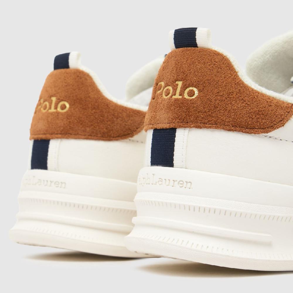 Schuh Polo Ralph Lauren Heritage Court In White & Brown