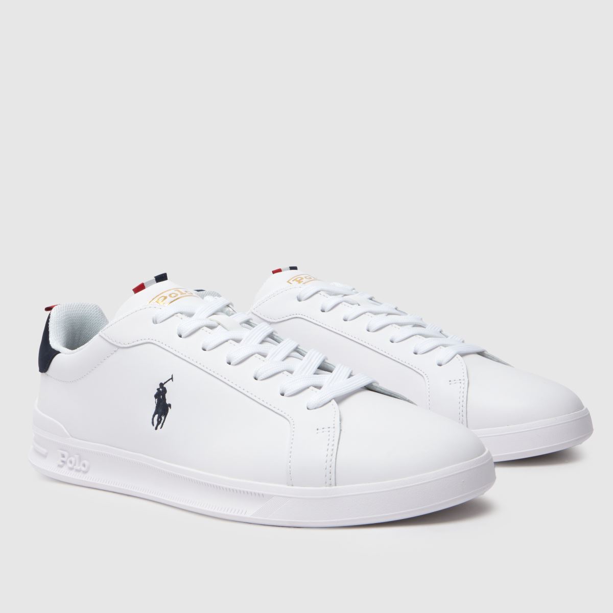 Schuh Polo Ralph Lauren Heritage Court In White & Navy