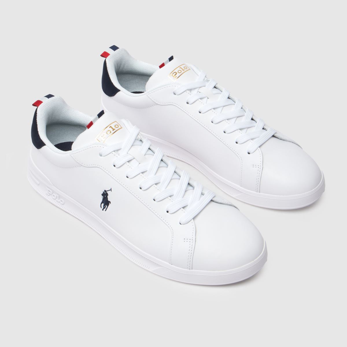Schuh Polo Ralph Lauren Heritage Court In White & Navy