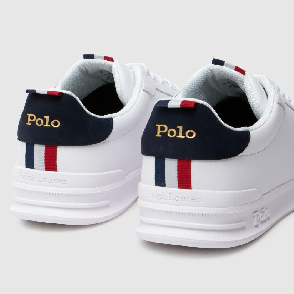 Schuh Polo Ralph Lauren Heritage Court In White & Navy