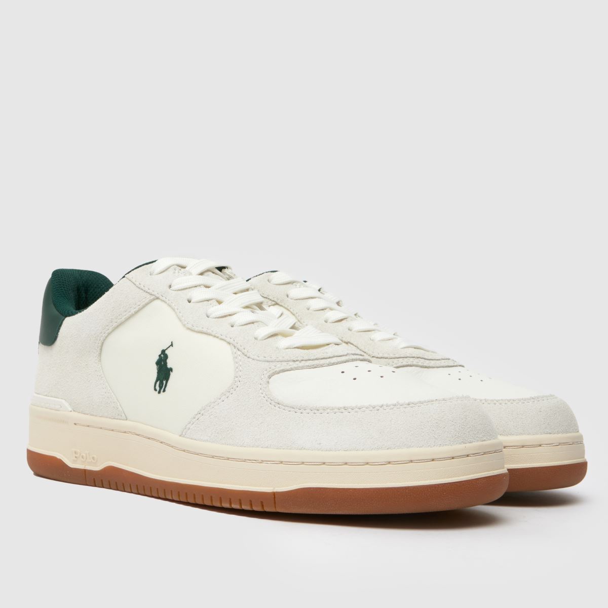 Schuh Polo Ralph Lauren Masters Court In White & Green