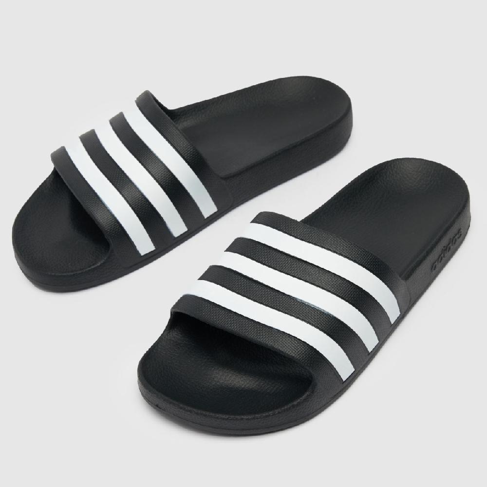 Schuh Adidas Adilette Aqua In Black & White