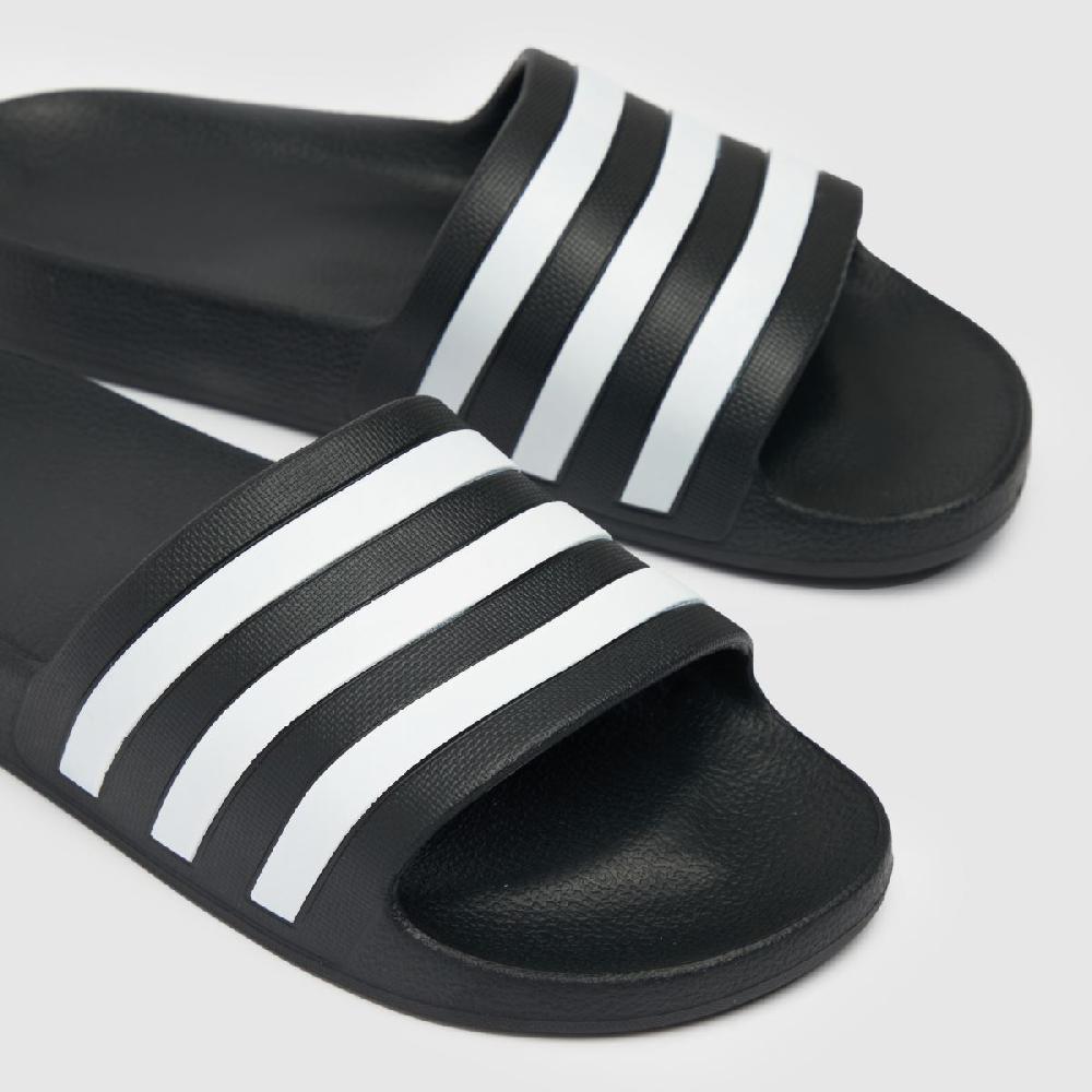 Schuh Adidas Adilette Aqua In Black & White