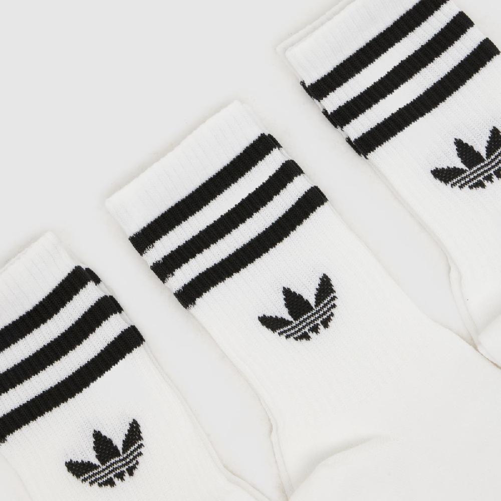 Schuh Adidas Crew Sock 3 Pack In White & Black