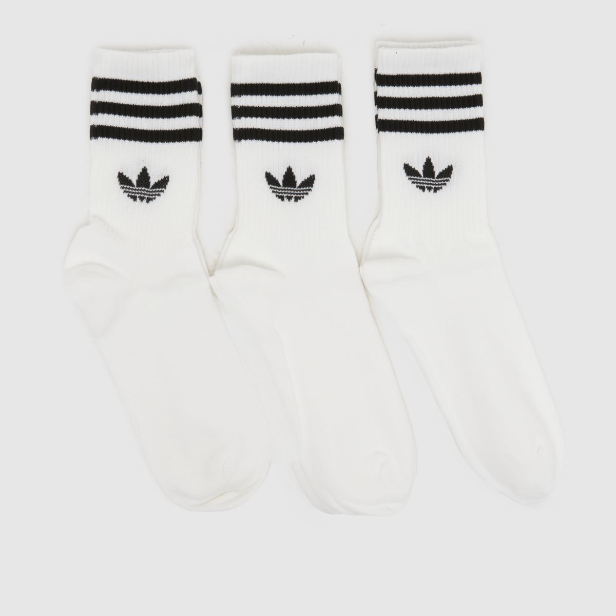schuh adidas Crew Sock 3 Pack in White & Black