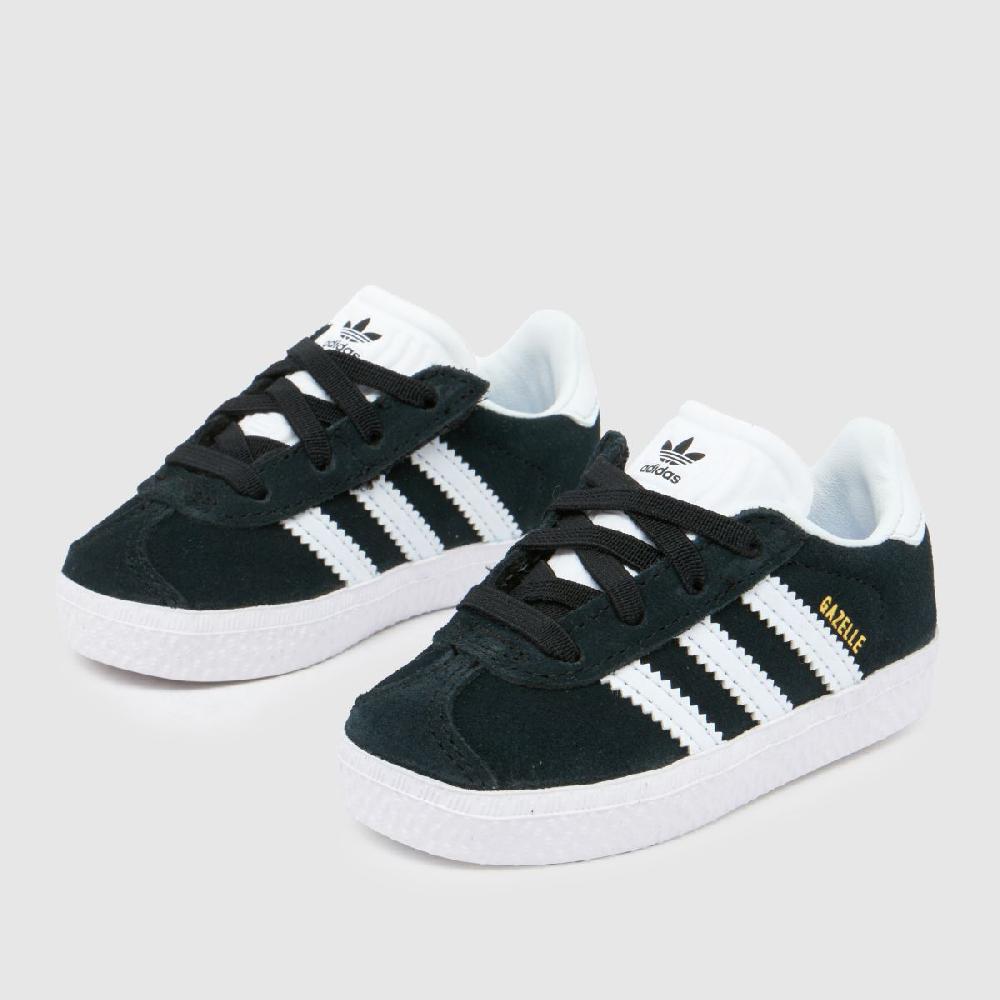Schuh Adidas Gazelle Toddler In Black & White