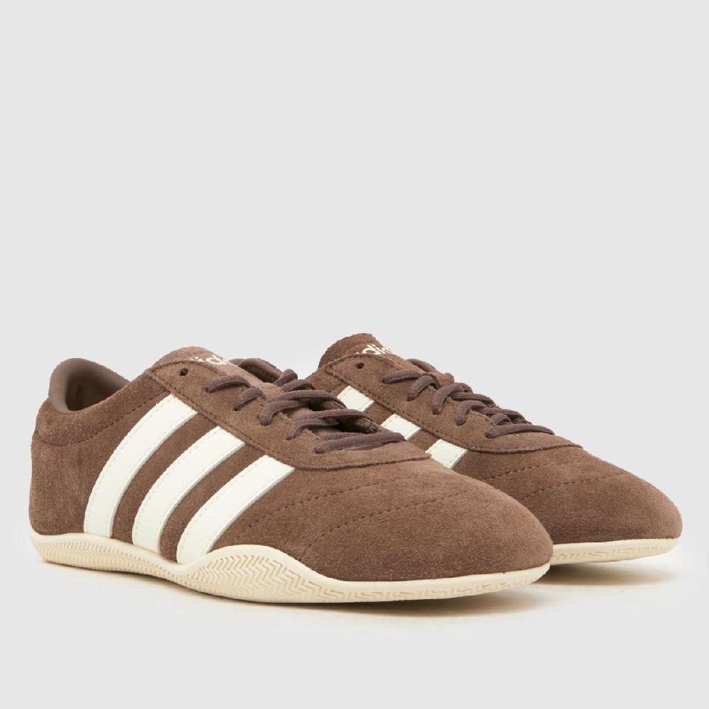 Schuh Adidas Grand Court Lo In Brown & White