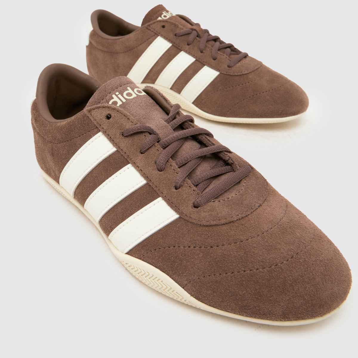 Schuh Adidas Grand Court Lo In Brown & White