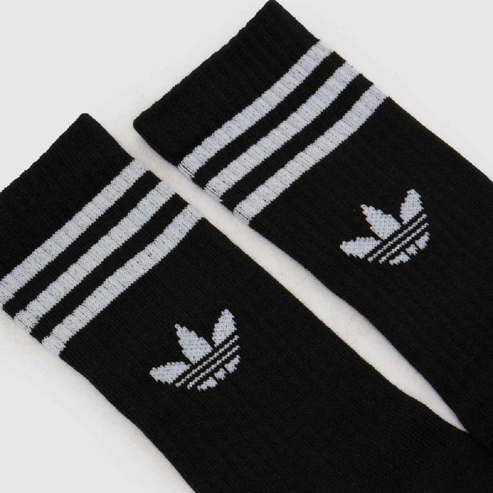 Schuh Adidas Kids Crew Sock 3PK In White & Black